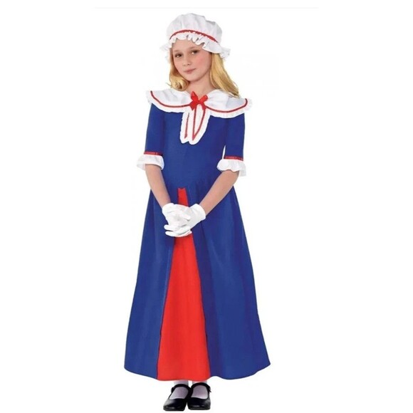 Kids Halloween Martha Washington Costume 4th of July Fancy Dress medium NEW - Picture 3 of 6